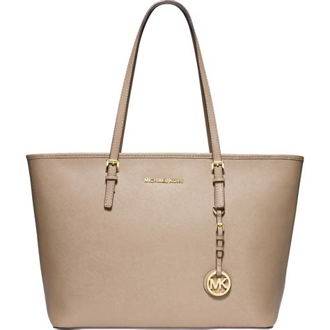 michael kors handtas taupe|michael kors leather tote.